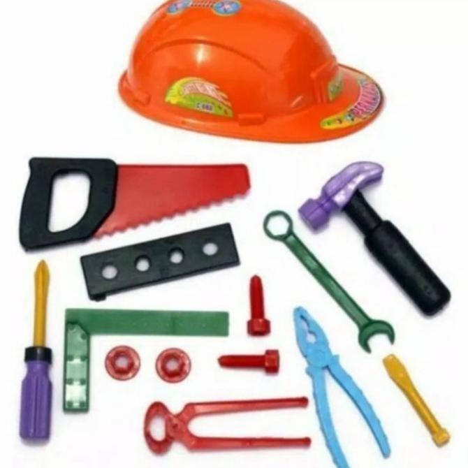 Gambar AS MAINAN HELM PERKAKAS PERALATAN TUKANG BANGUNAN TOOL SET C-080 - tanpa sabuk dari RXA_jayaabadi undefined Tokopedia