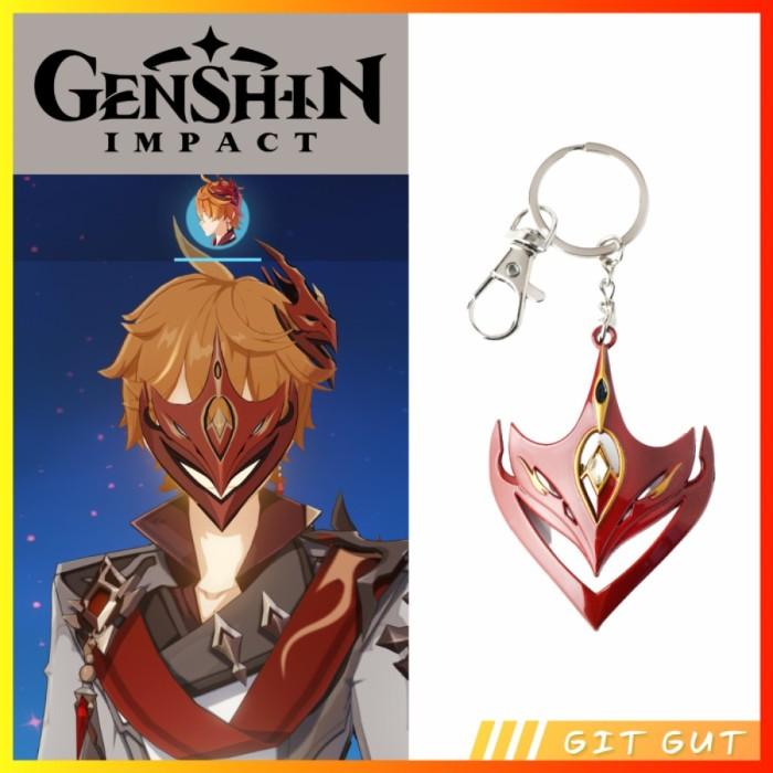 Gambar Keychain Gantungan Kunci Genshin Impact Tartaglia Childe Mask - Model 1 dari Git Gut undefined Tokopedia