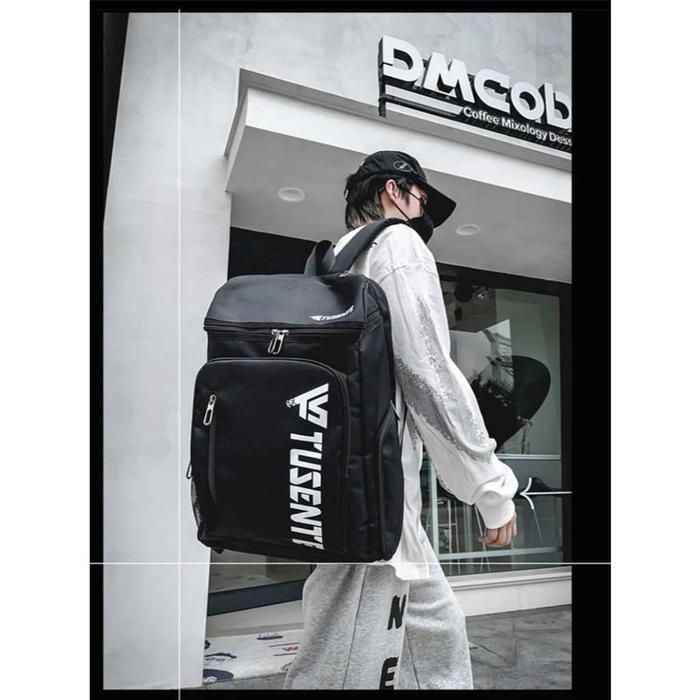 Gambar Polo Felix Tas Ransel Badminton Tenis Padel Pria Waterproof dengan Kantong Sepatu Kualitas Terjamin Bahan Nilon Size Besar - Hitam TUSENTE dari Polofelix undefined Tokopedia