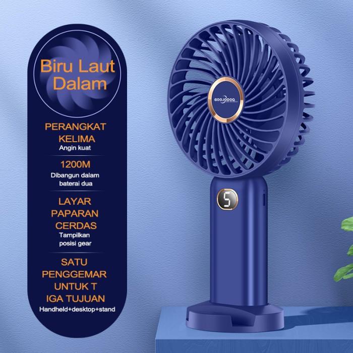 Gambar GOOJODOQ 1200-mAh 3-in-1 Portable Mini Fan Kipas Angin - Biru dari CV BERKAH TECH undefined Tokopedia