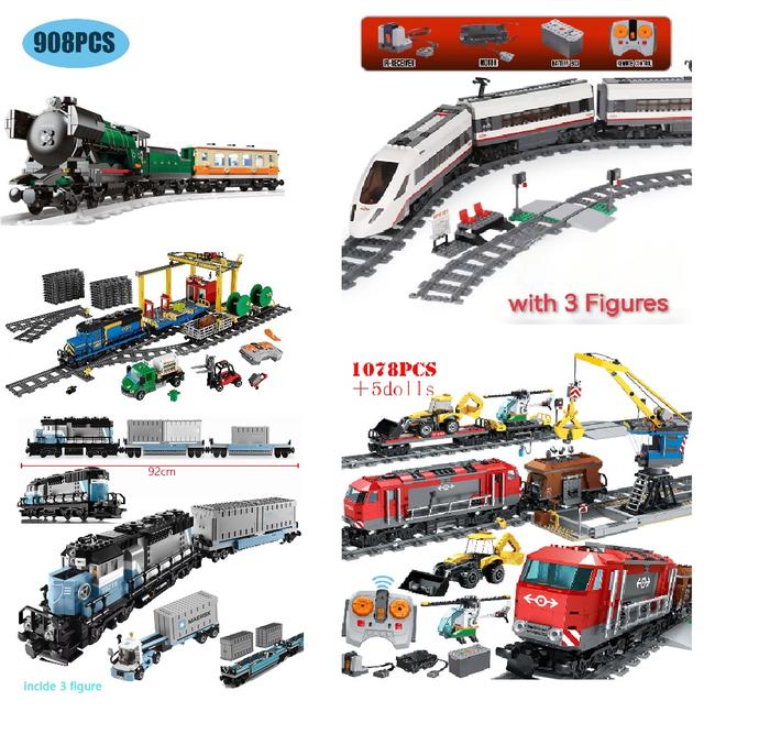 Jual Building Block Heavy-Haul Train Brick city Toy for Children