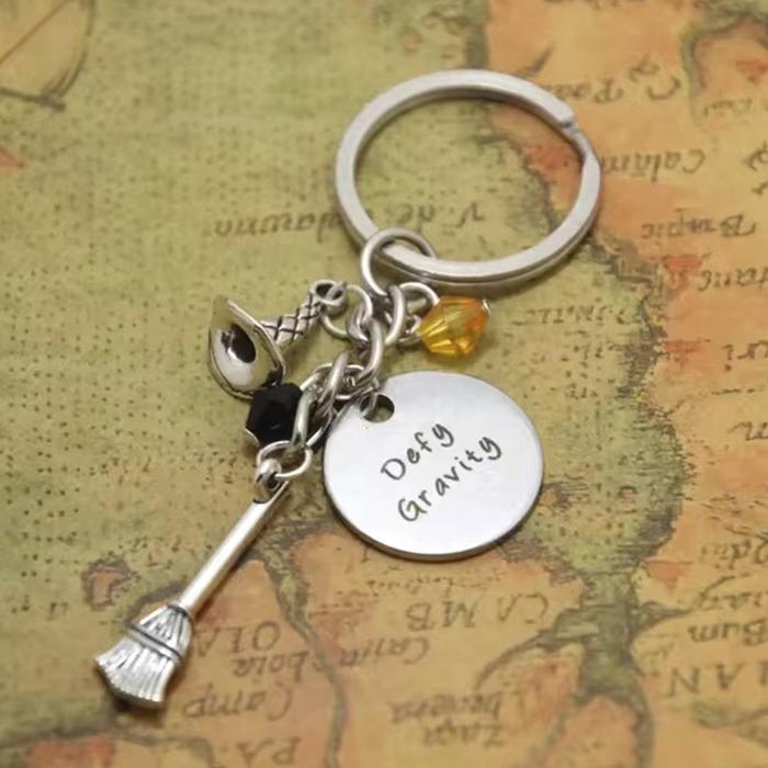 Gambar Wicked the Musical Inspired Elphaba and Galinda 'because i know you' BFF Necklaces Magic Wand Broom Charm Jewelry Gift - keychain dari mahpudinnnn undefined Tokopedia