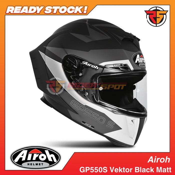 Jual Helm Airoh GP550S Vektor Black Matt Full Face Helmet Italy