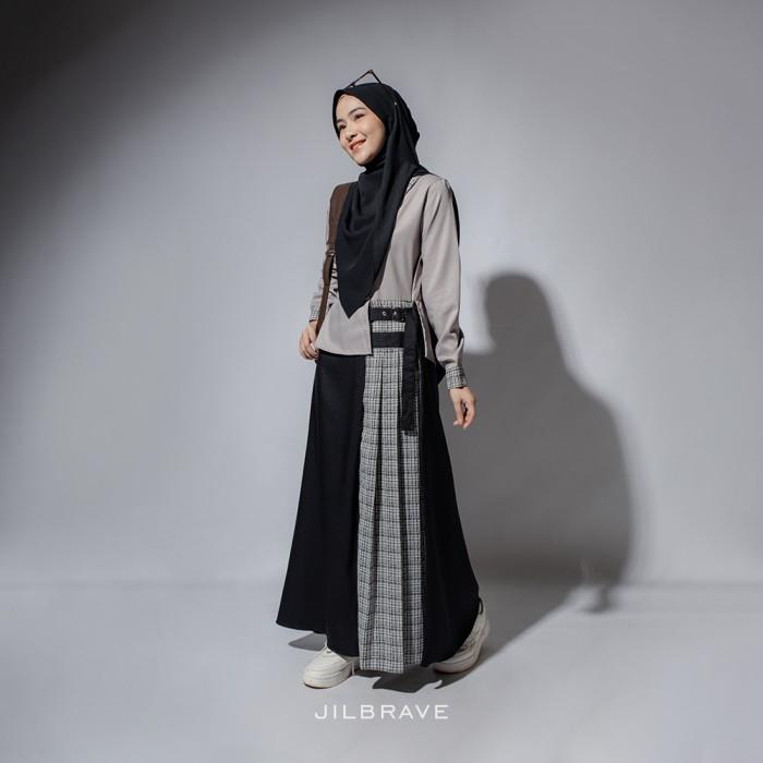 Jual NEW- JILBRAVE AMARA DRESS GAMIS PREPPY CASUAL STYLE SEMI