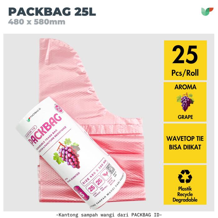 Gambar Packbag Id Plastik Sampah Wangi, Basket Liner, Degradable, 25L (S) - Grape dari arekafc undefined Tokopedia