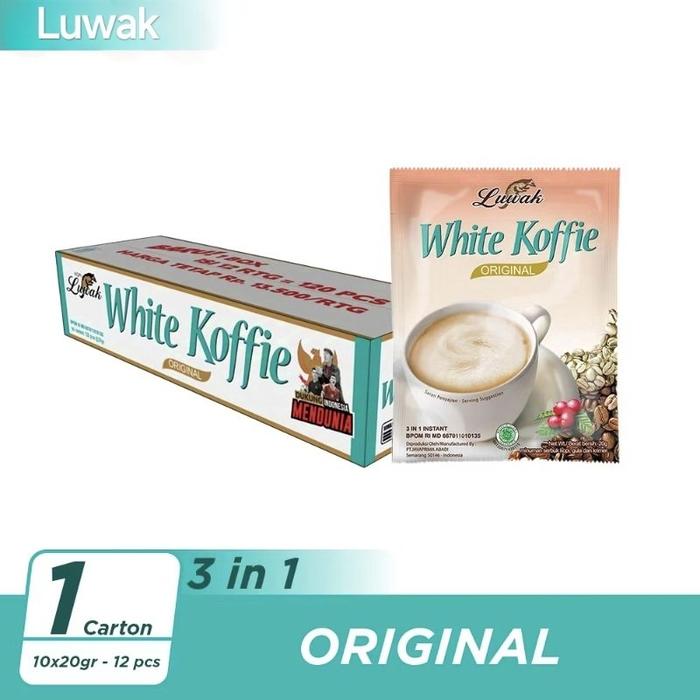 Gambar [karton] LUWAK WHITE KOFFIE kopi instan [20g x 120 sachet] 1 dus dari Mikro Pasaraya undefined Tokopedia