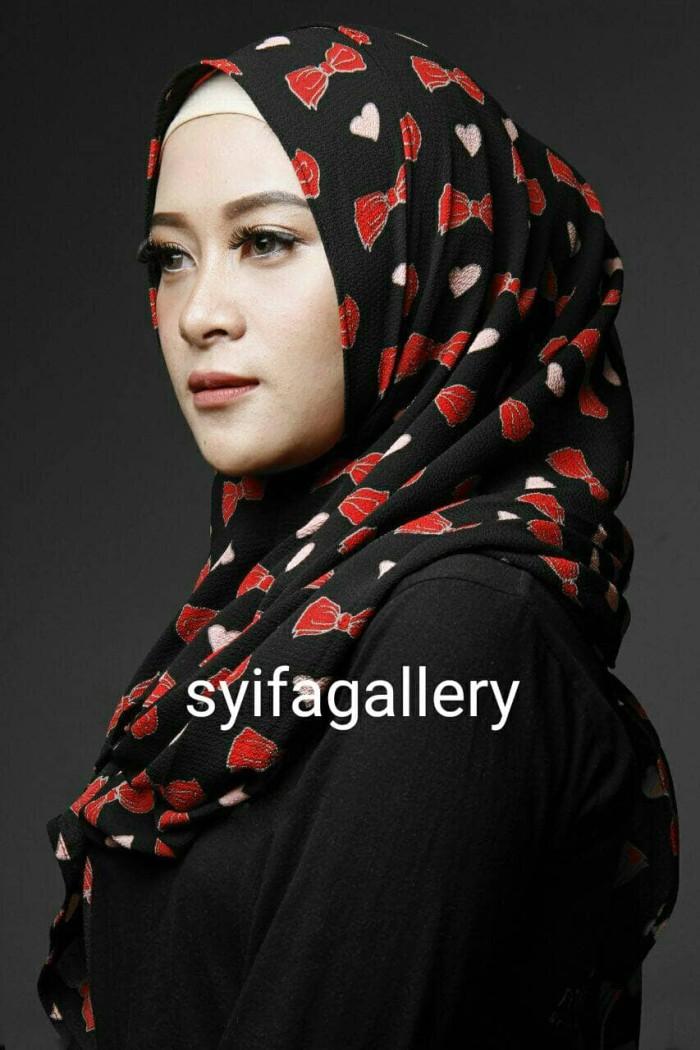 Jual Pashmina Hijab Instan Mecca (1 Lubang Bubble Motif