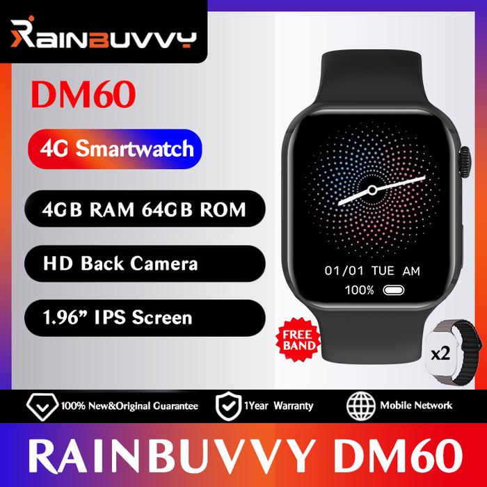 Jual Best Rainbuvvy DM60 SIM Smart Watch Quad Core 4GB