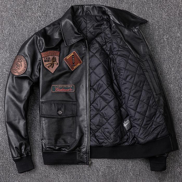 Jual 2021 Men's Pilot Winter Jacket Air Force Genuine Leather