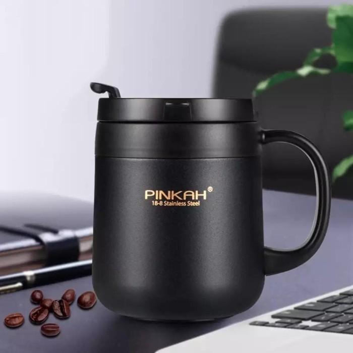 Jual TUMBLER KOPI STAINLESS TERMOS MUG 340 ML PINKAH COFFEE CUP
