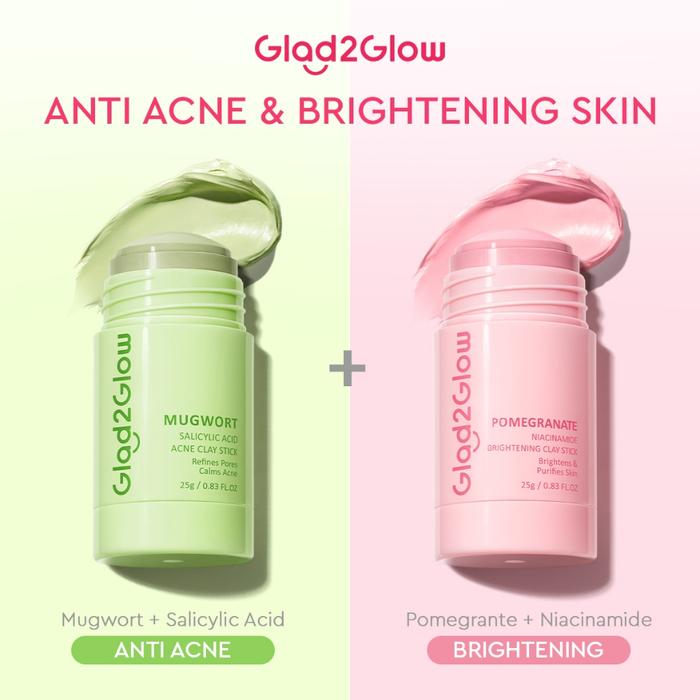 Gambar 【SALE】Glad2Glow Volcano Clay Mask Masker Wajah Face Cleansing Stick Salicylic Acid Anti Pores&Acne Jerawat PenghilangKomedo Masker 25g | Centella Masker Wajah Mud POMEGRANATE NIACINAMIDE BRIGHTENING Wash Off Mask Mugwort Acne Menenangkan dan Membuat - 【Best】Glowing set dari Glad2Glow Official Store undefined Tokopedia