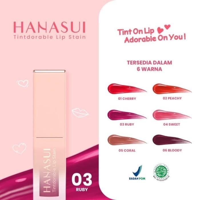 Gambar Hanasui Tintdorable Lip Stain - Hanasui LipTint - 03 ruby dari kamiabeauty undefined Tokopedia