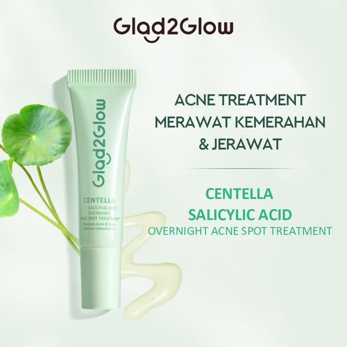 Gambar 【SALE】Glad2Glow Salicylic Acid Overnight Acne Spot Cream Treatment 5g with Centella | Obat Jerawat Salep Jerawat Acne Gel Anti Acne Cream penghilang bekas jerawat - 1pcs dari Glad2Glow Official Store undefined Tokopedia