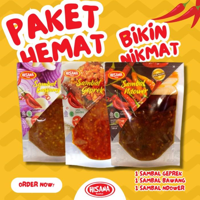 Gambar TERLARIS BUNDLING - PAKET HEMAT SAMBAL HISANA 3PCS! SAMBAL GEPREK, SAMBAL BAWANG, SAMBAL NDOWER MURAH!!! MURAH dari FANI TABS 4 undefined Tokopedia