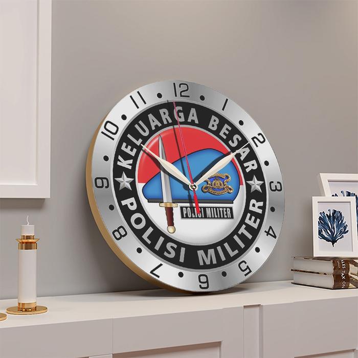 Gambar Jam Dinding Unik Keluarga Besar Polisi Militer (Polri) - Kayu Karakter D30cm (Special Edition) - Silver MP III dari Skito undefined Tokopedia