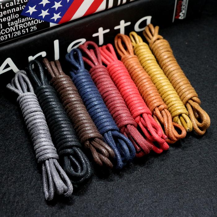 1pair Cotton Waxed Shoelaces Round Oxford Shoe Laces Boots Laces Waterproof  Leather Shoelace Length 6080100120140180cm