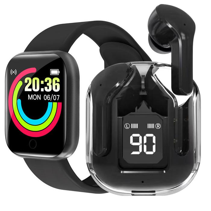 Jual Transparent Bluetooth Headphones LED Power Digital Display