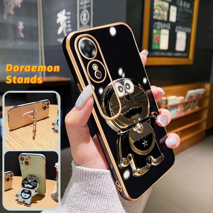 Gambar Casing Ponsel untuk OPPO A17 A17K A9 2020 A5 2020 A31 A8 A59 F1s A54 A55 Case pintar pola Doraemon Tepi mewah Kesing HP Phone Stands silikon penutup belakang penuh kamera Casing pelindung Softcase * - Hitam, OPPO A55 4G dari XIOKEY undefined Tokopedia