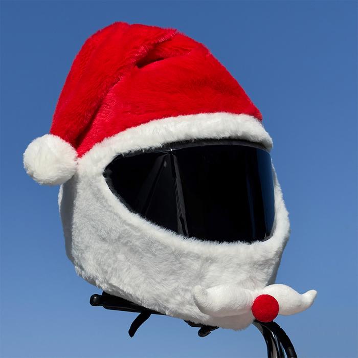 Jual Motorcycle Helmet Cover Plush Christmas Hat Crazy Funny Santa