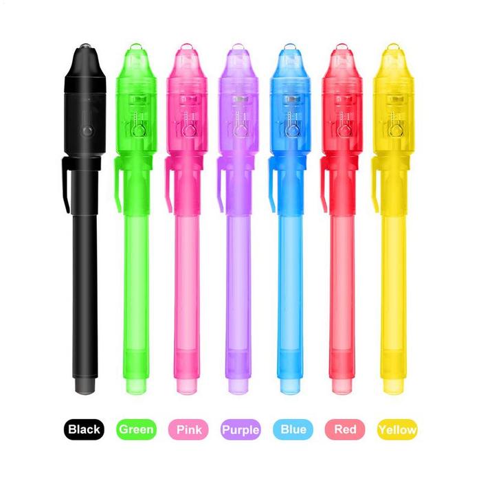 Jual 1/7 PCS Invisible Ink Pen with Light Invisible Pen Magic Pen