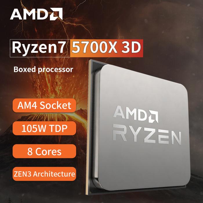 New Amd Ryzen 5700x3d R7 5700x3d 5000 Series 8-core 41 Ghz Socket Am4  Thread Cpu Processor New But Without Fan Game Cache