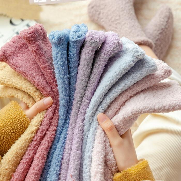 Jual Winter Fluffy Fuzzy Socks Cozy Cashmere Sock Soft Velvet