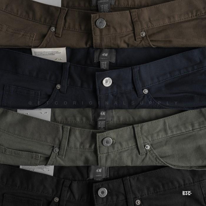 Jual H*M Men's Stretch Slim Fit Cotton Twill Trousers HAPPY