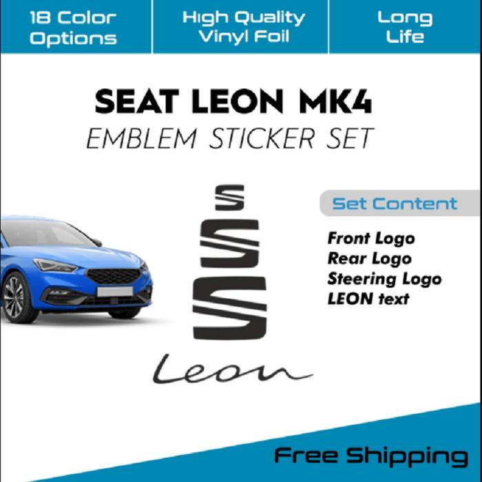 Gambar For New Seat Leon MK4/KL Emblem Sticker Vinly Foil Adhesive Quality Special Modifield Products Different Design Style Appearance dari PORTORC undefined Tokopedia