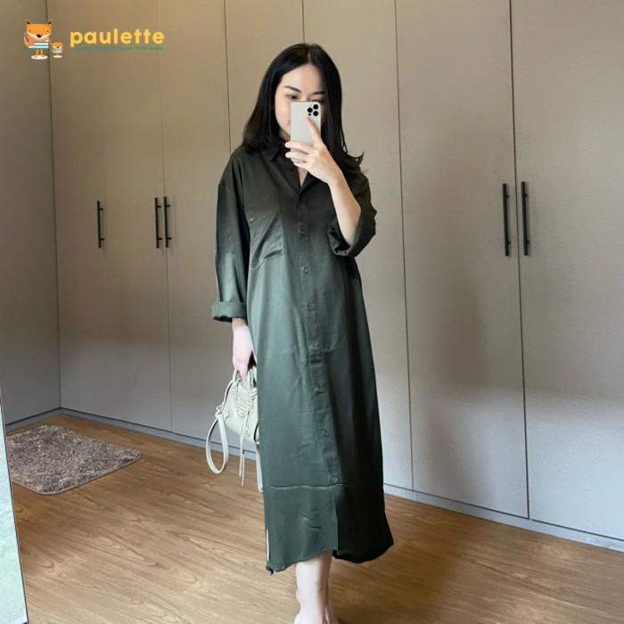 Gambar Promo Paulette Kids - Addie Shirt Dress Wanita Tencel - Army dari razaku store undefined Tokopedia