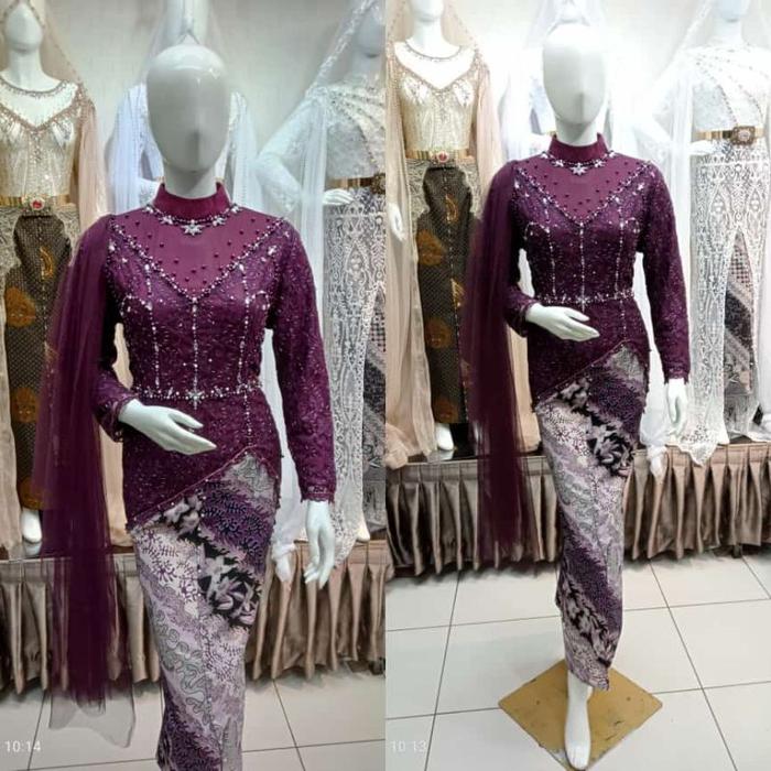 Gambar Urmila - kebaya atasan model siren model terbaru untuk acara wisuda/ ataw lamaran/ udah ada Payet sama mutiara ada selendang bisa lepas pasang/ atasan ajah tapa rok/ size S LD 90/ size size M lD 95/size L lD 100/ Size XL lD 110/ size XXL lD 120 ( tapa dari Urmila Collection1 undefined Tokopedia