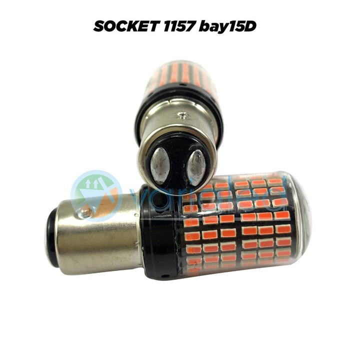 Gambar Lampu Rem Led Bayonet Ultra Bright Tidak Kedip 12V 15W Stoplamp Canbus Best Quality 1157 / 1156 / T25 3157 Non Flash Sinar Merah Mobil Motor PNP 114 Titik Mata No Strobe Sangat Terang Stop Lamp Socket Putar Belakang 2 Kaki SMD 4014 - 1157 2 kaki dari kika kikuk12 undefined Tokopedia