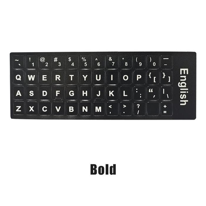 Gambar Stiker Sticker Inggris English Keyboard keybord keybod kibord Laptop Layout Black bahan pvc stiker 2b - Bold dari Toko Plus ID undefined Tokopedia