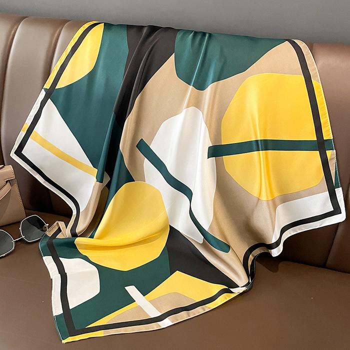 Jual Design Print Silk Square Scarf Women Fashion Shawl Satin