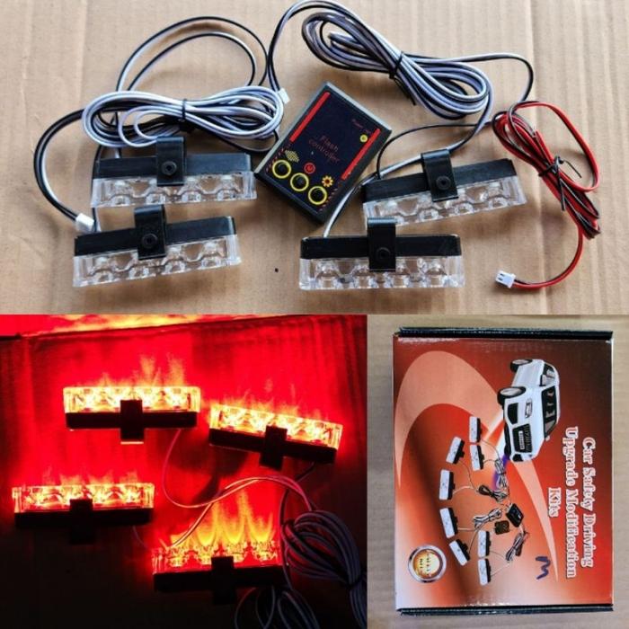 Gambar LAMPU KEDIP GRILL BUMPER DRL LED MOBIL MOTOR 16 MATA SUPER TERANG MERAH BIRU + MODUL KONTROL NMAX XMAX PCX SUPRA VARIO BEAT SCOOPY PAJERO FORTUNER CRV VELLFIRE ALPHARD AVANZA XENIA LUXIO APV GRANDMAX TERBARU BAYAR COD - Merah dari kika kikuk12 undefined Tokopedia