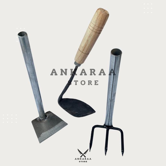 Gambar PAKET ALAT BERKEBUN PEMBERSIH GULMA RUMPUT LIAR CANGKUL MINI GARUK MINI KORED MIRING - PAKET LENGKAP dari ZA Tools undefined Tokopedia