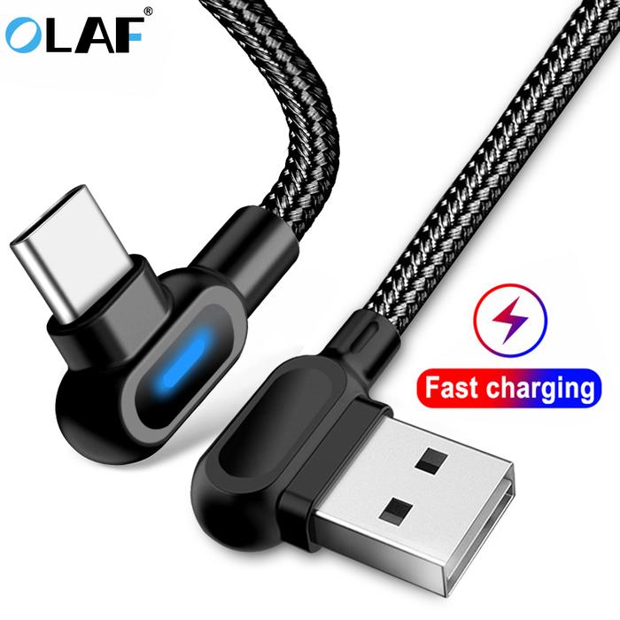 Jual OLAF USB Type C Cable Fast Charging 90 Degree USB C Cable For
