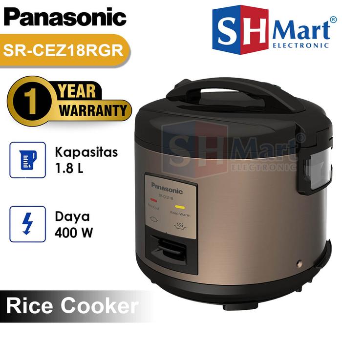 Gambar Rice Cooker Panasonic 1,8 Liter SR-CEZ18 Penanak Nasi 400 Watt Garansi Resmi - ROSE GOLD dari SHMART ELECTRONIC undefined Tokopedia