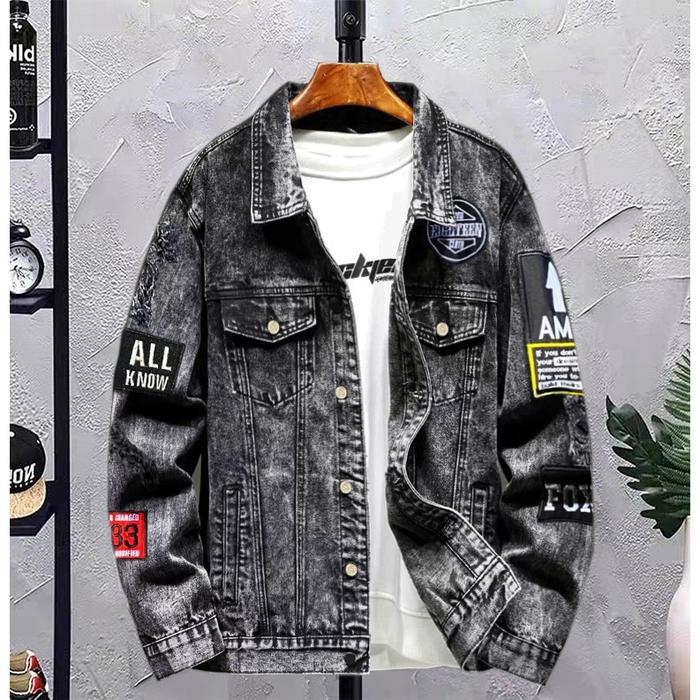 Gambar Jaket Jeans Pria motif full bordir blacksanwos - Blacksanwos, M dari Irsyad Ollshope undefined Tokopedia