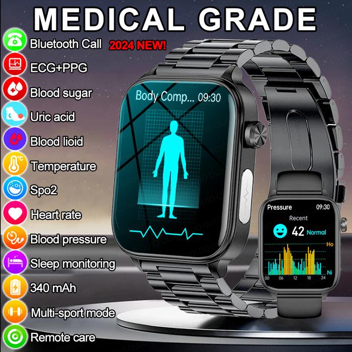 Blood Sugar Best Watch With Bp Monitor Best Upgrade FITVII® GT5