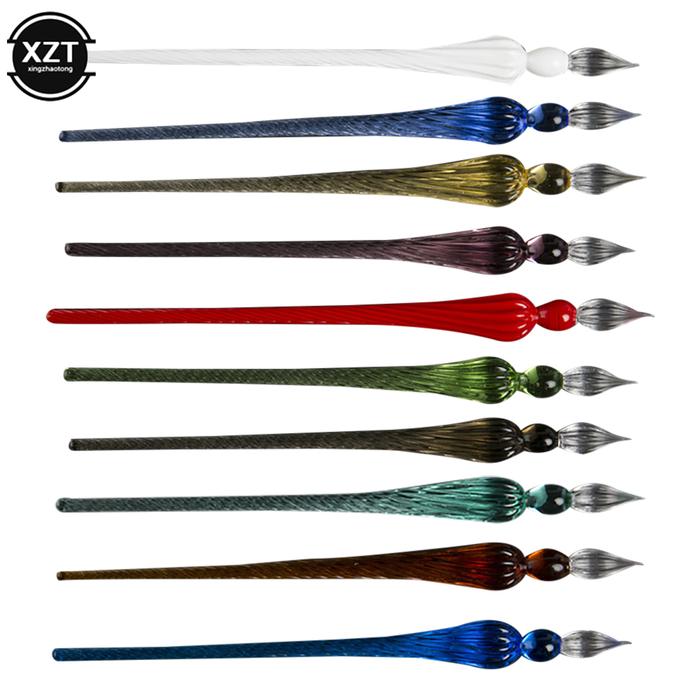 Jual Color Ink Dipped in Water Fountain Pen Vintage Glass Pen