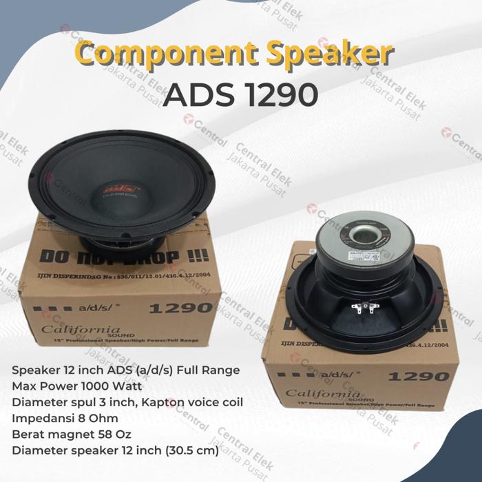 Ads 1290 California Speaker Ads 12 Inch Full Range Jual New