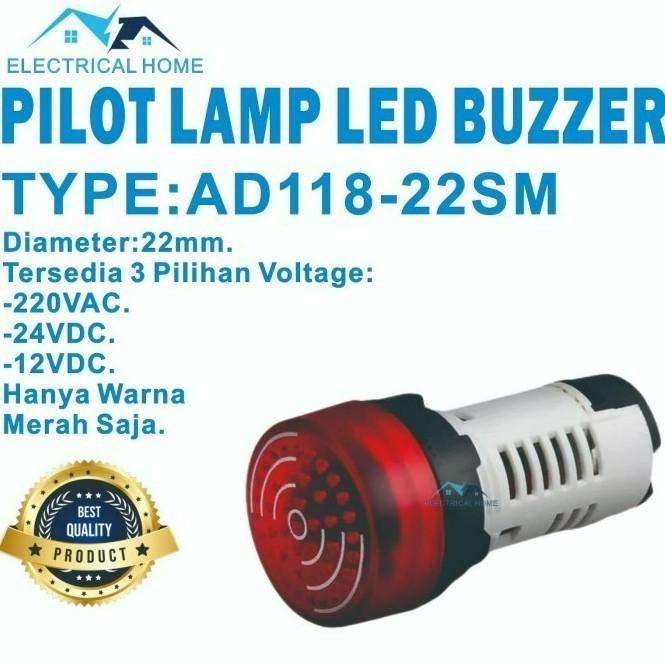 Gambar Pilot Lamp LED with BUZZER 22mm BEST QUALITY - 220VAC dari ELECTRICAL HOME undefined Tokopedia