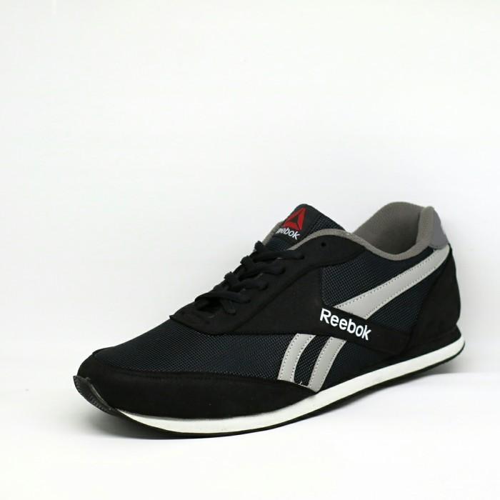 Jual Sepatu Jumbo Big Size Pria Reebok Classic Hitam Abu Casual