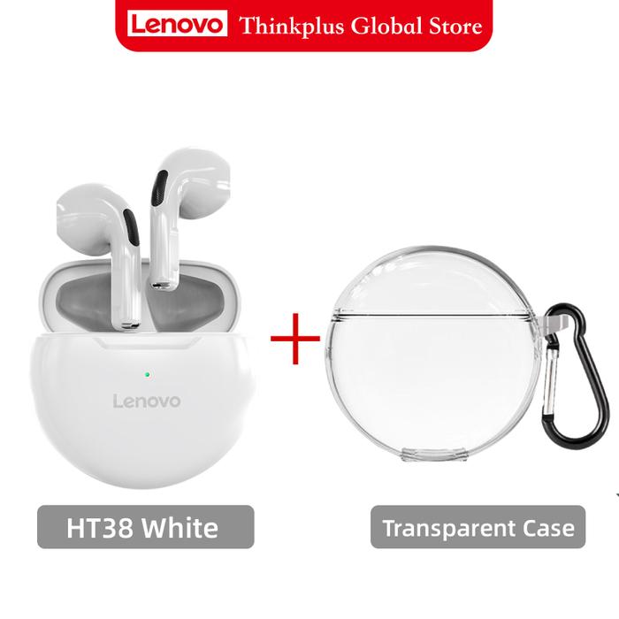Gambar (SALE) LENOVO HT38 TWS BLUETOOTH EARPHONE STEREO NOICE REDUCTION / WATERPROOF AND SWEATPROOF WITH MICROPHONE THAT SUPPORTS MAKING PHONE CALLS - HT38 White+Case dari Misschoco id undefined Tokopedia