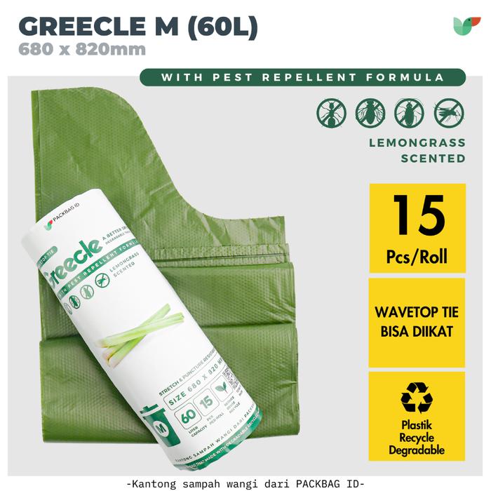 Gambar Kantong Plastik Sampah Super Wangi Anti Semut Anti Lalat, Degradable, Plastik Gulung - Greecle M dari PACKBAG DPI undefined Tokopedia
