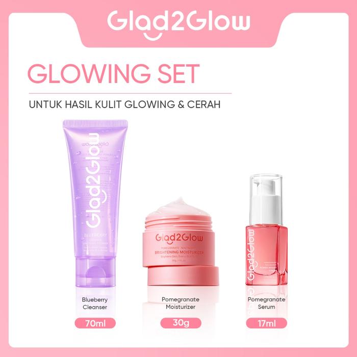 Gambar 【SALE】 Glad2Glow SPECIAL BUNDLE 3in1 3pcs Paket Skincare Moisturizer Serum Face Wash  GLOWING KIT Dark Spot ACNE KIT - Glowing Set dari Glad2Glow Official Store undefined Tokopedia