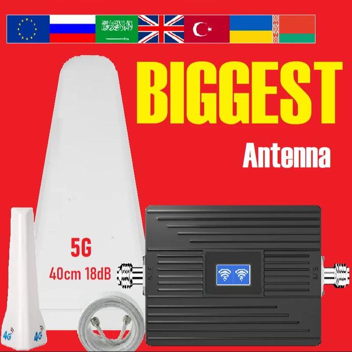 Dual Band 2g 3g 4g 5g Cellular Mobile Signal Amplifier Booster Repeater  Universal 700 800 850 900 1700 1800 1900 2100 2600 Mhz