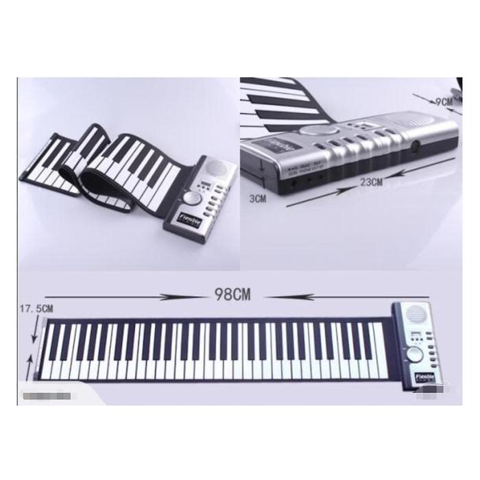 Gambar Rixton Portable Piano 88/61 Keys Foldable Piano KeyboaElectric KeyboaBluetooth Connection - 61 Key-Perak dari TOKO BLANG star undefined Tokopedia