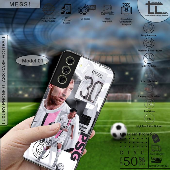 Gambar Casing Hp Softcase Glass Messi Psg - Semua Tipe * - 01, 3D Full Print dari LILY GOLD SHOP undefined Tokopedia