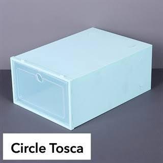 Gambar Kotak Sepatu Lipat / Box Sepatu Lipat / Rak Sepatu Kotak Transparan - Tosca dari Razakha Store undefined Tokopedia